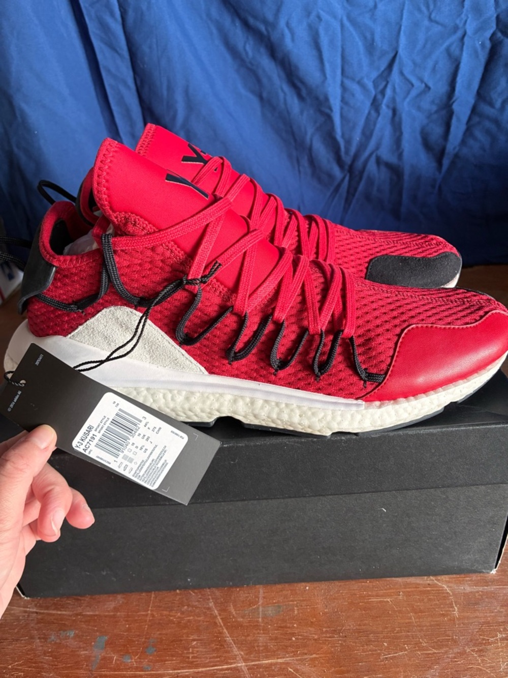 Y-3 Men's Red and Black Athletic Sneakers - Picture 2 of 5